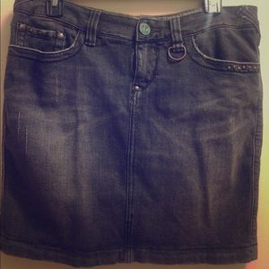 Free People angel wing denim mini skirt